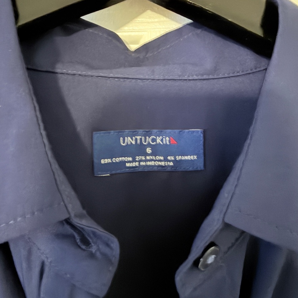 UNTUCKit Dark Blue Long Sleeve Dress - Picture 2 of 3